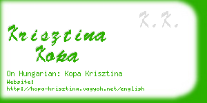 krisztina kopa business card